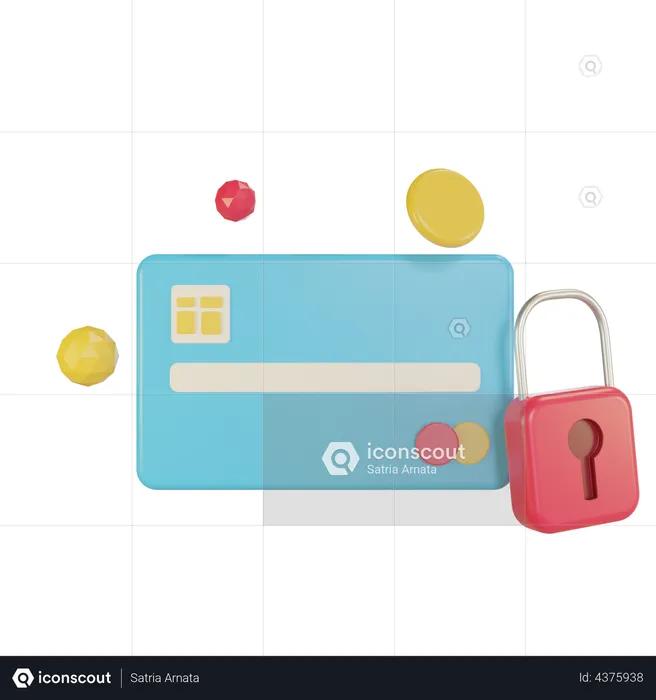 Credit card security  3D Illustration