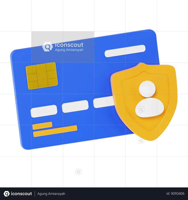 Credit Card Shield  3D Icon