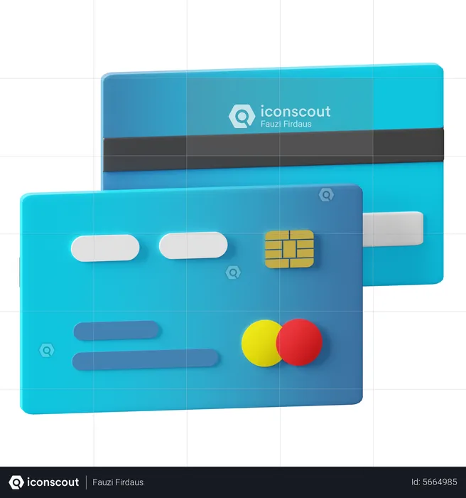 Credit Card Two Sides  3D Icon