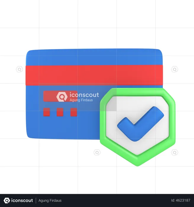 Credit card verification  3D Illustration