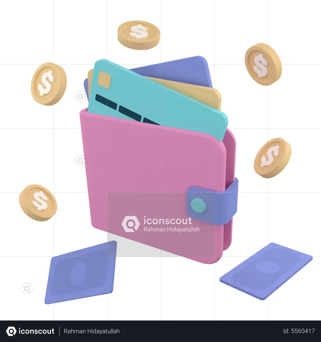 Credit Card Wallet  3D Icon