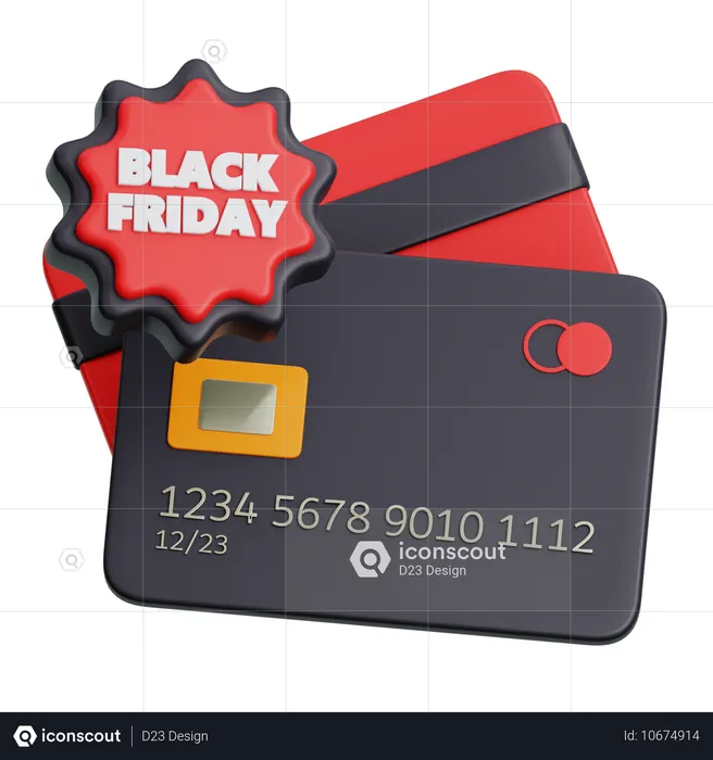 Credit Card With Flash Sale  3D Icon