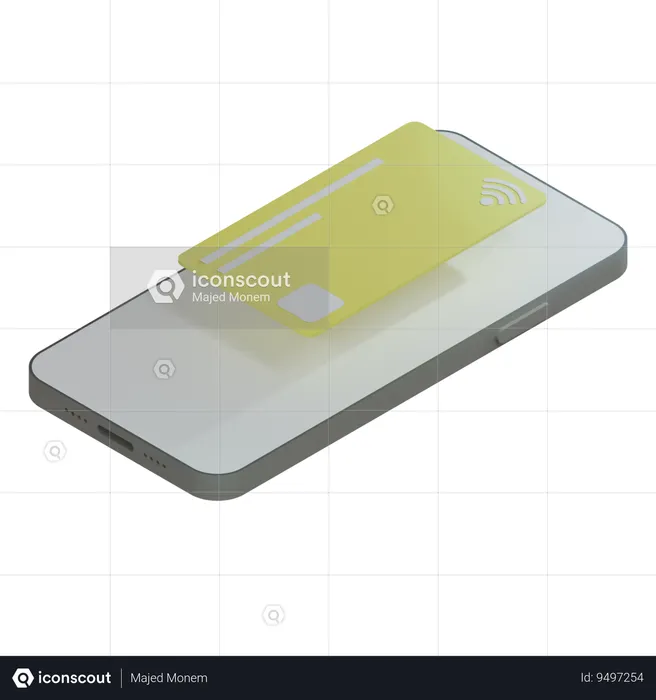 Credit Card Yellow  3D Icon