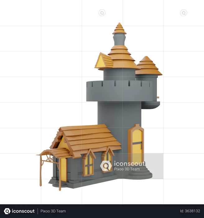 Creepy House  3D Illustration