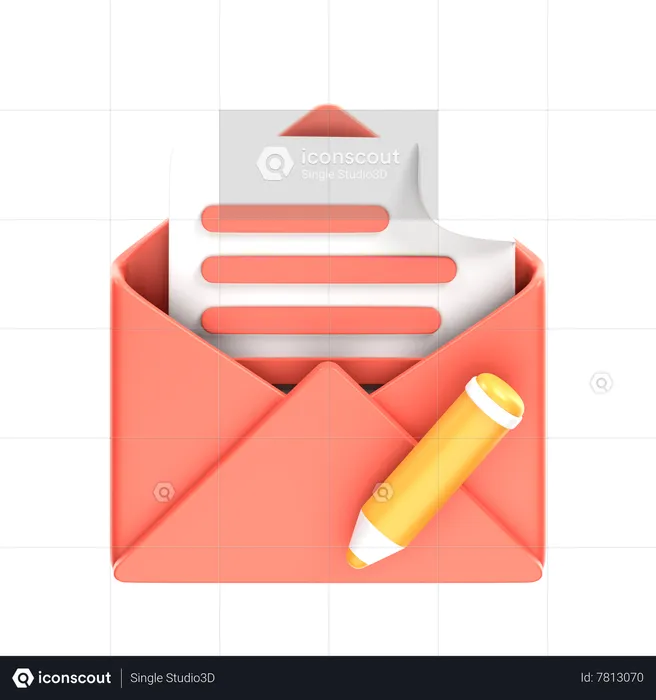 Créer un courrier  3D Icon