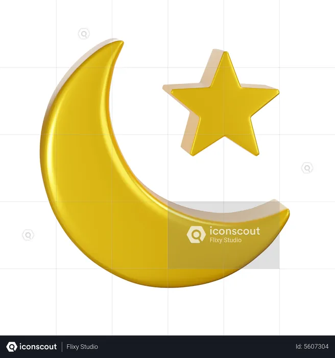 Crensent Moon  3D Icon