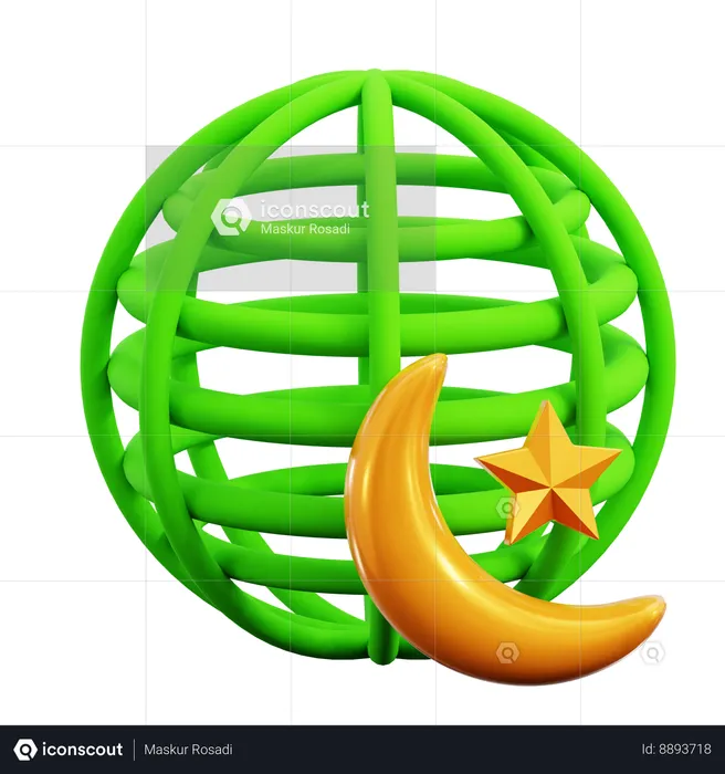 Crescent moon  3D Icon