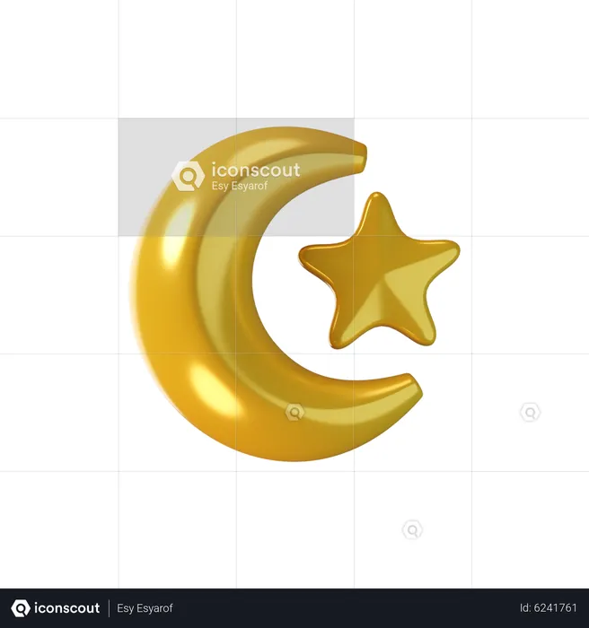 Crescent Moon  3D Icon