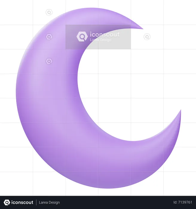 Crescent Moon  3D Icon