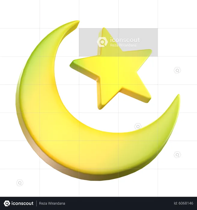 Crescent Moon  3D Icon