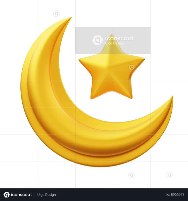 Crescent Moon  3D Icon