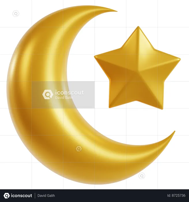 Crescent Moon  3D Icon