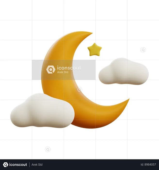 Crescent Moon  3D Icon