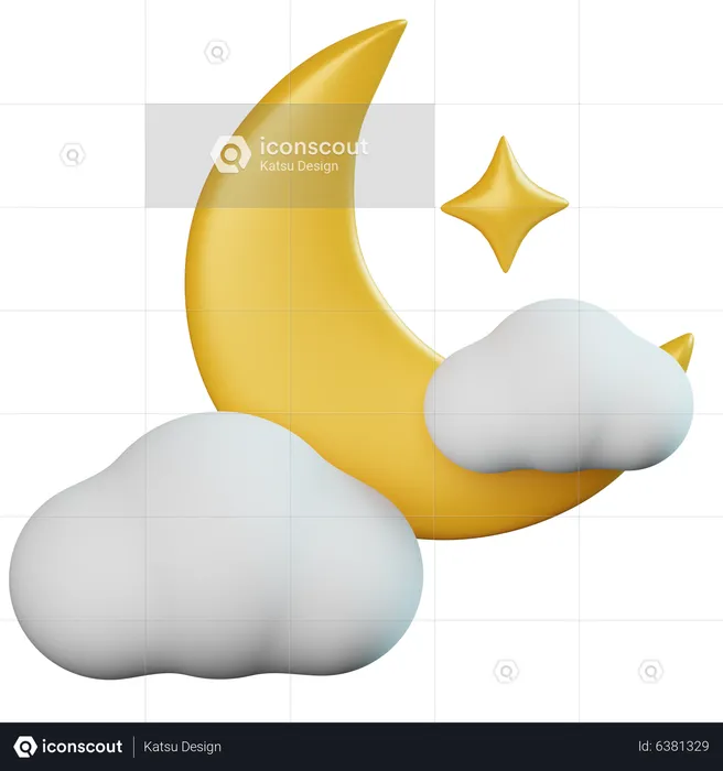 Crescent Moon  3D Icon