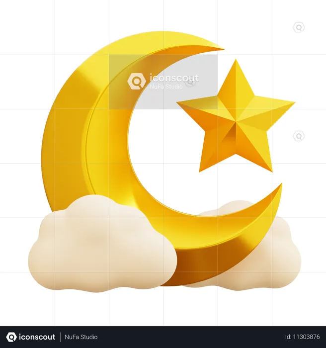 Crescent Moon  3D Icon