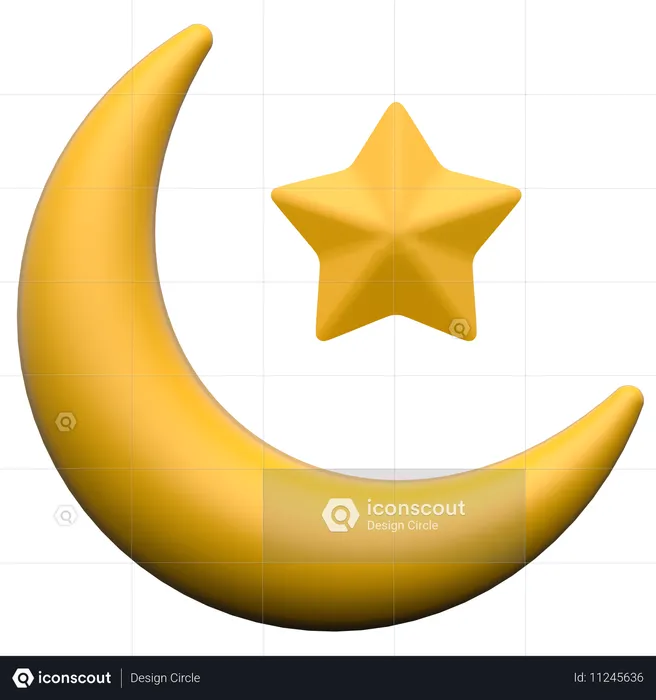 Crescent Moon  3D Icon