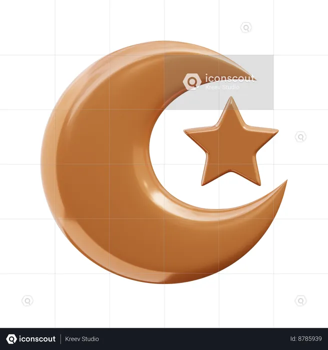 Crescent Moon  3D Icon