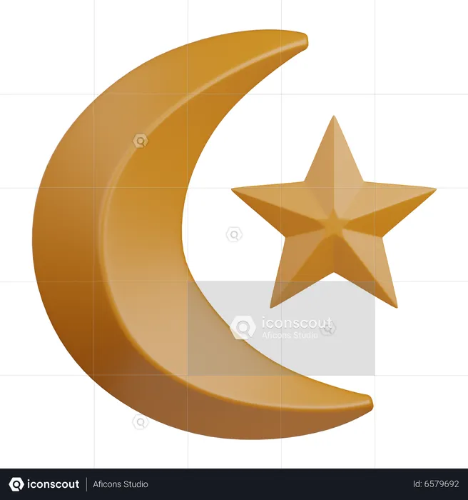 Crescent Moon  3D Icon