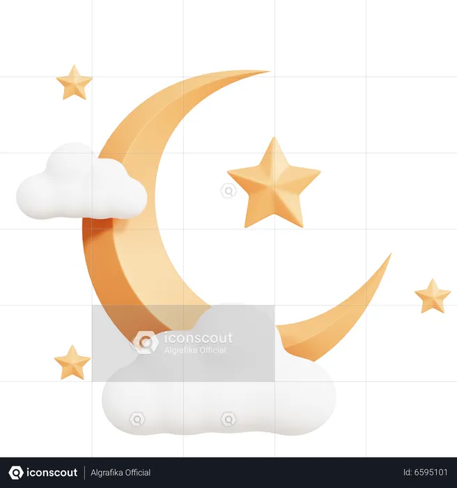 Crescent Moon  3D Icon