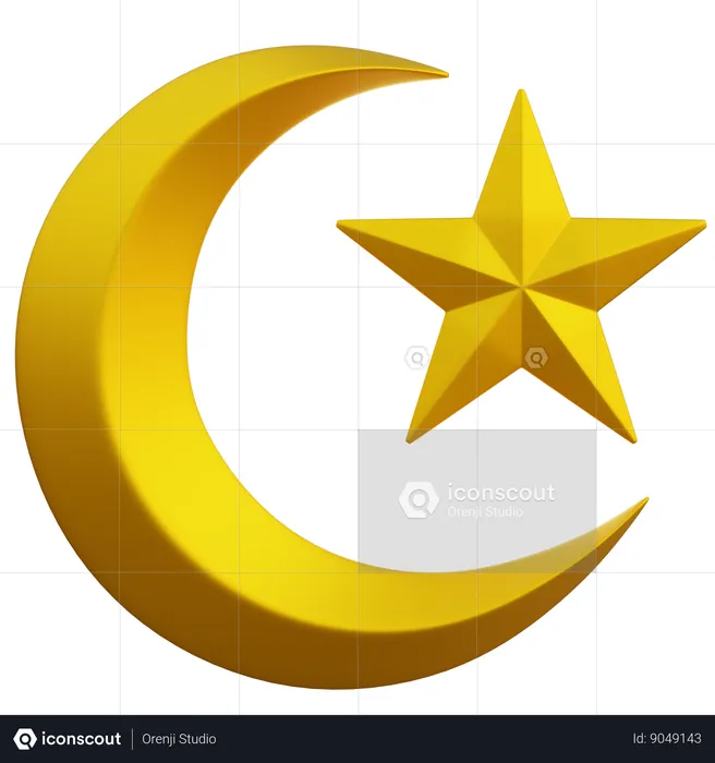 Crescent Moon  3D Icon