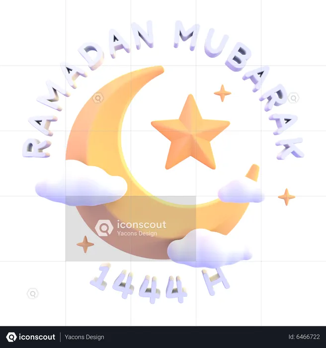 Crescent Moon  3D Icon