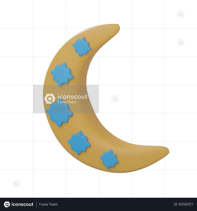 Crescent Moon  3D Icon