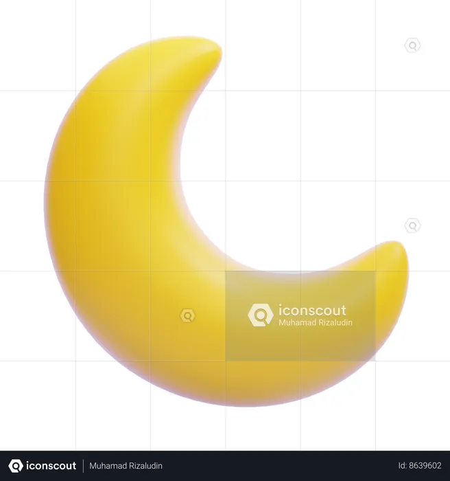 Crescent Moon  3D Icon