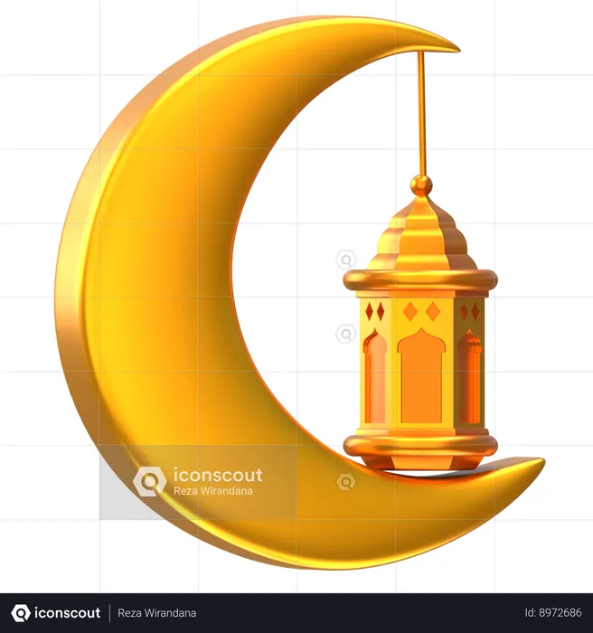 Crescent Moon  3D Icon