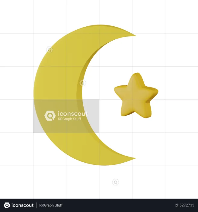 Crescent Moon  3D Icon