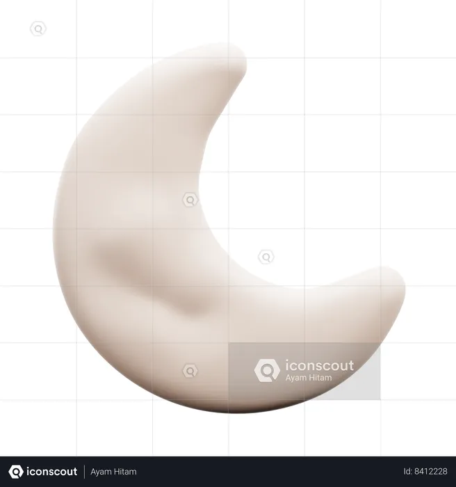 Crescent Moon  3D Icon