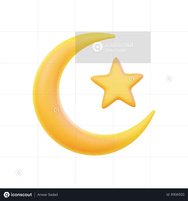 Crescent Moon  3D Icon