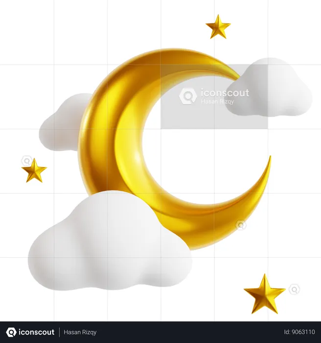 Crescent Moon  3D Icon