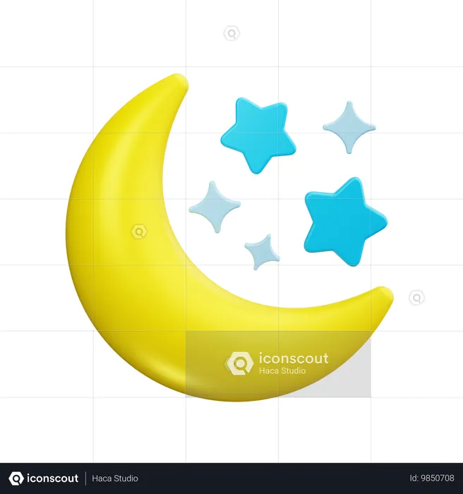 Crescent Moon  3D Icon