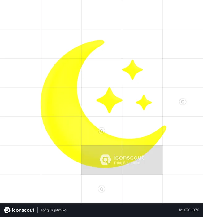 Crescent Moon  3D Icon