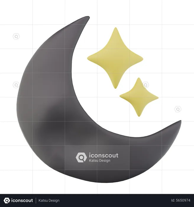 Crescent moon  3D Icon