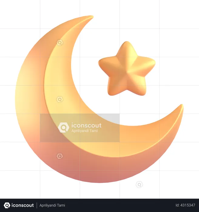 Crescent Moon  3D Illustration