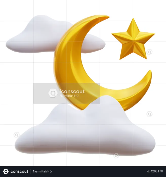 Crescent Moon  3D Illustration