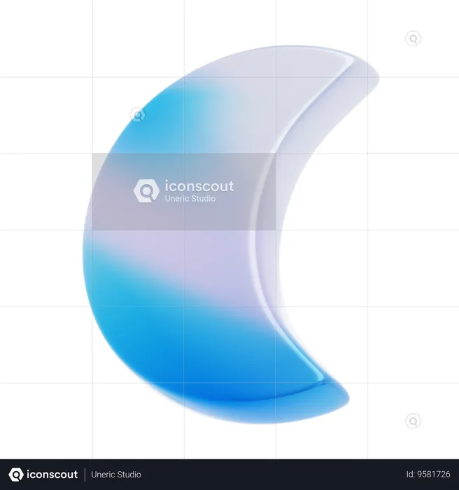 Crescent Moon Shape  3D Icon