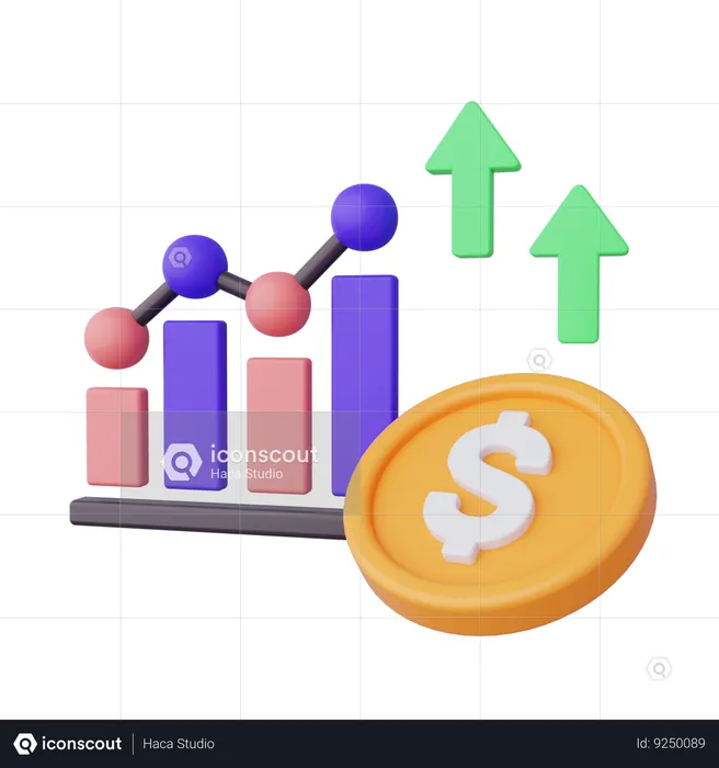 Crescimento  3D Icon