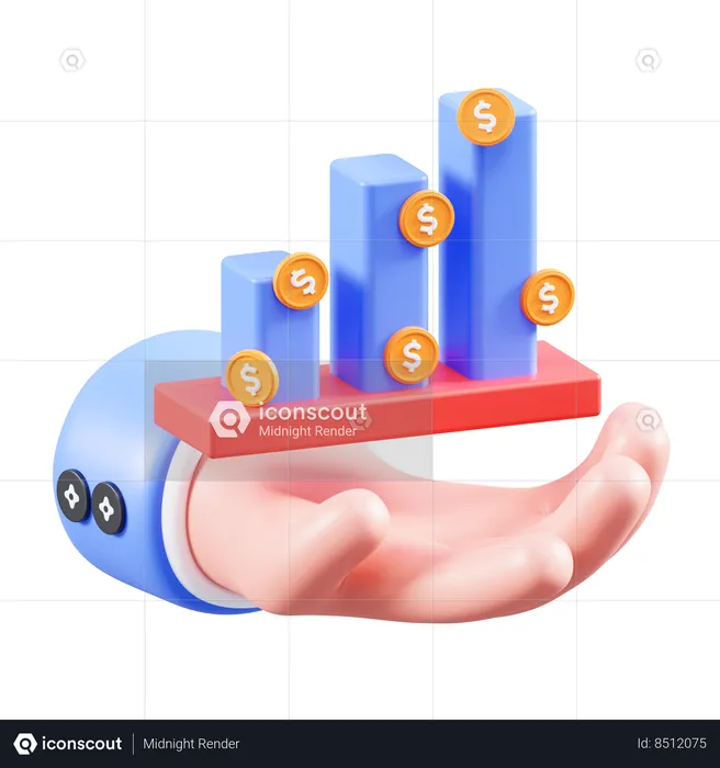 Crescimento da mão  3D Icon