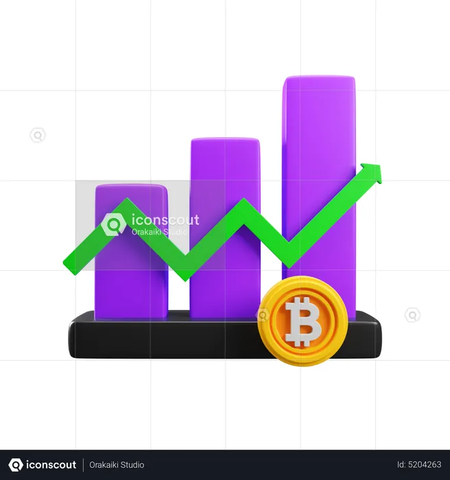 Crescimento do bitcoin  3D Icon