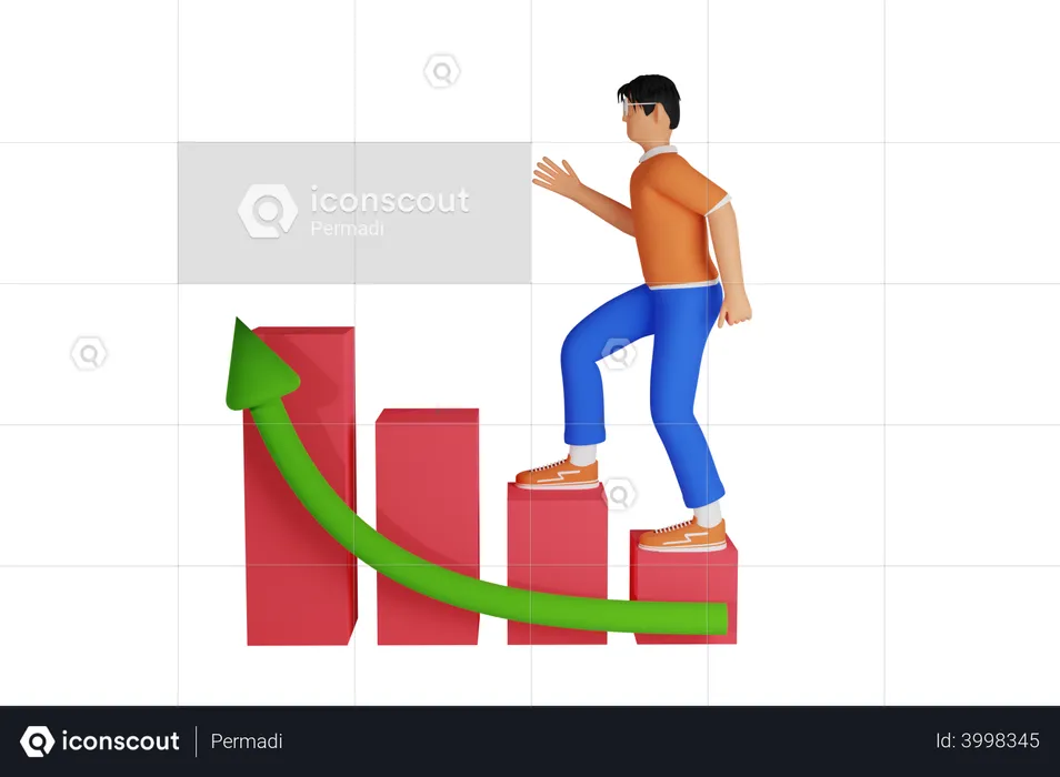 O crescimento do negócio  3D Illustration