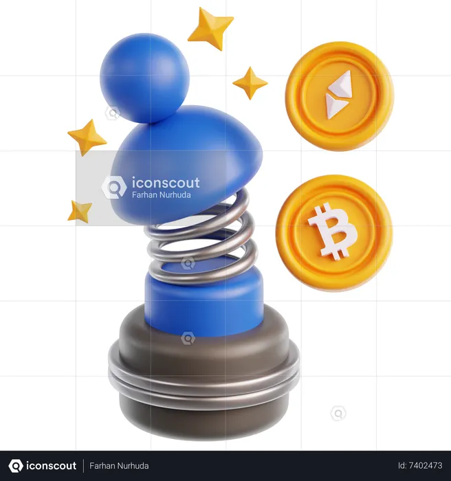 Crescimento do detentor de bitcoin  3D Icon