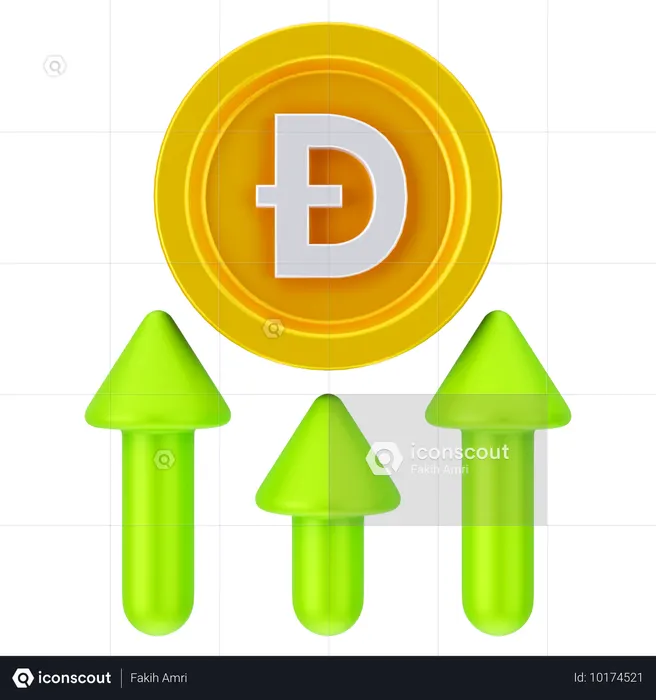 Crescimento do dogecoin  3D Icon