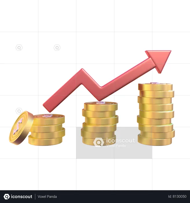 Crescimento do dólar  3D Icon