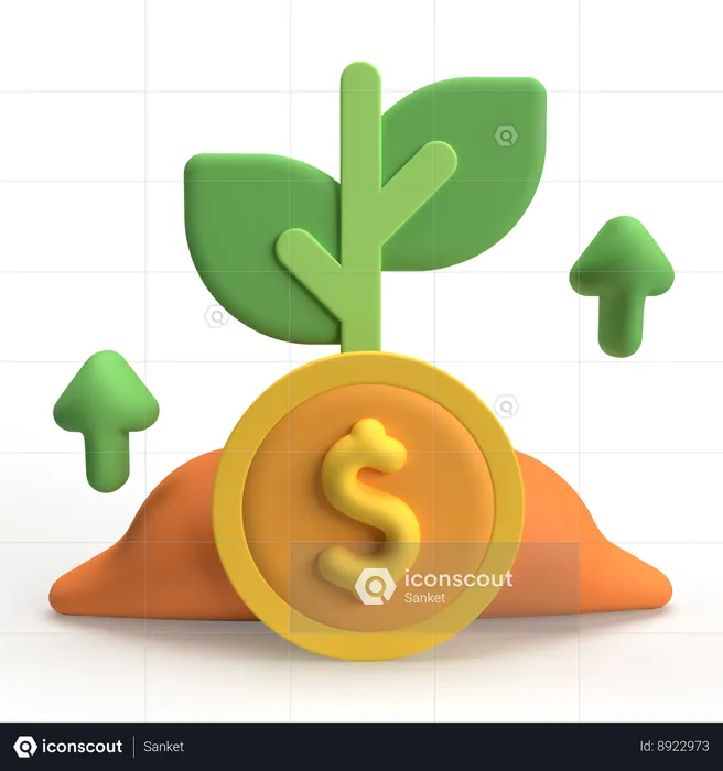 Crescimento do investimento  3D Icon