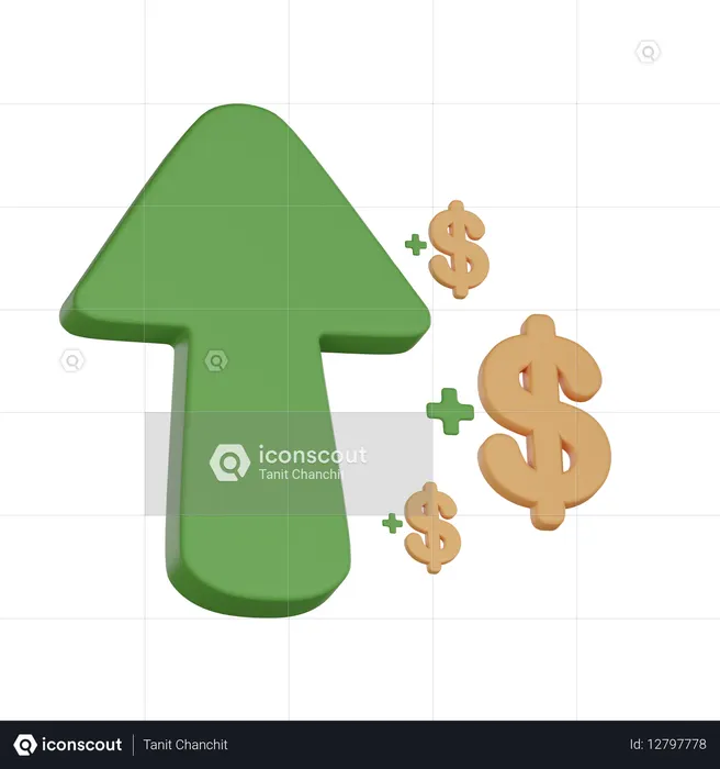 Crescimento do investimento  3D Icon