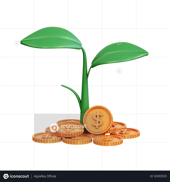 Crescimento do investimento  3D Icon