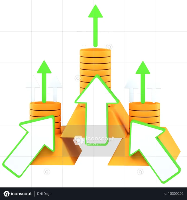 O crescimento do negócio  3D Icon