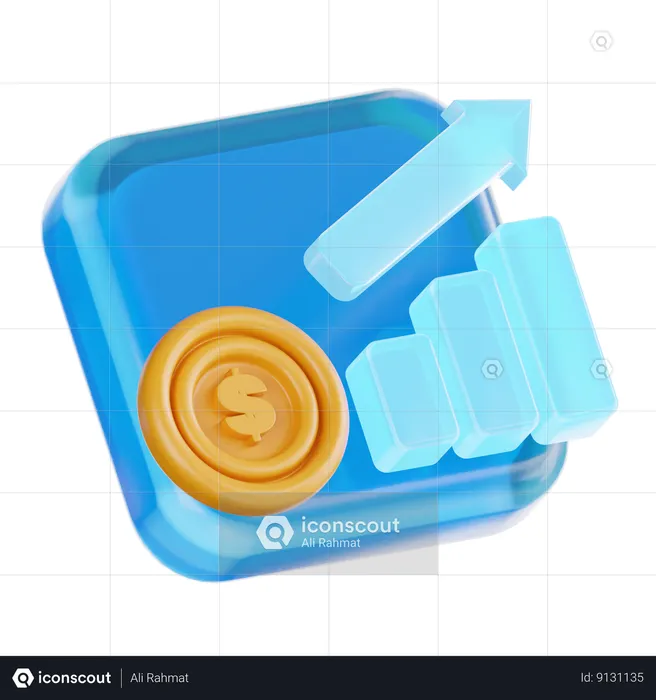 Crescimento Financeiro  3D Icon